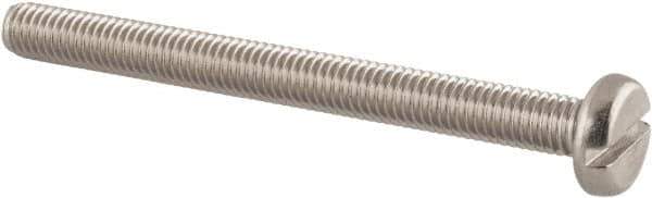 Value Collection - M5x0.80 Metric Coarse, 55mm Length Under Head Slotted Drive Machine Screw - Pan Head, Grade 18-8 & A2 Stainless Steel, Uncoated, Without Washer - Eagle Tool & Supply