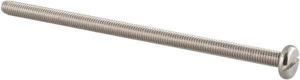 Value Collection - M5x0.80 Metric Coarse, 100mm Length Under Head Slotted Drive Machine Screw - Pan Head, Grade 18-8 & A2 Stainless Steel, Uncoated, Without Washer - Eagle Tool & Supply