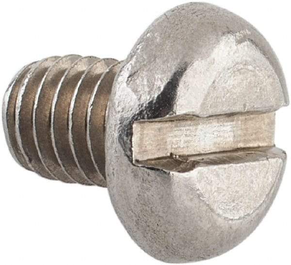 Value Collection - M6x1.00 Metric Coarse, 8mm Length Under Head Slotted Drive Machine Screw - Pan Head, Grade 18-8 & A2 Stainless Steel, Uncoated, Without Washer - Eagle Tool & Supply