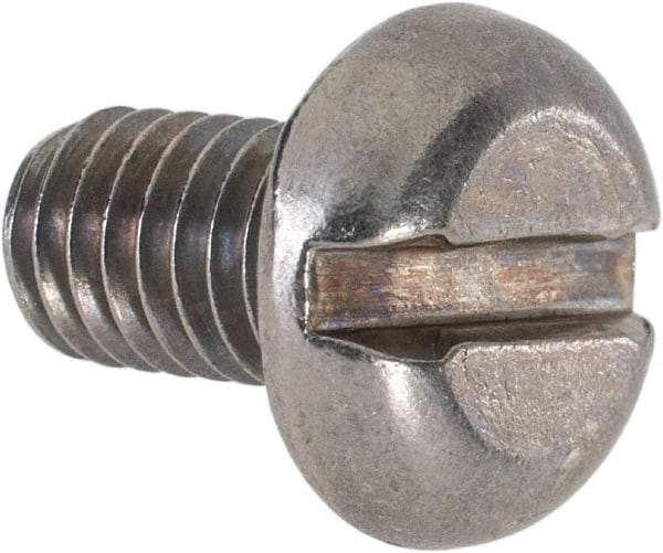 Value Collection - M6x1.00 Metric Coarse, 10mm Length Under Head Slotted Drive Machine Screw - Pan Head, Grade 18-8 & A2 Stainless Steel, Uncoated, Without Washer - Eagle Tool & Supply