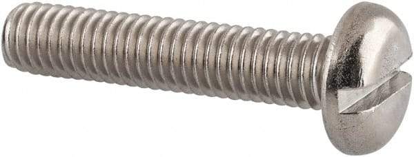 Value Collection - M6x1.00 Metric Coarse, 30mm Length Under Head Slotted Drive Machine Screw - Pan Head, Grade 18-8 & A2 Stainless Steel, Uncoated, Without Washer - Eagle Tool & Supply