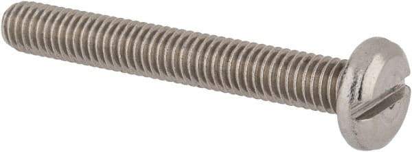Value Collection - M6x1.00 Metric Coarse, 45mm Length Under Head Slotted Drive Machine Screw - Pan Head, Grade 18-8 & A2 Stainless Steel, Uncoated, Without Washer - Eagle Tool & Supply