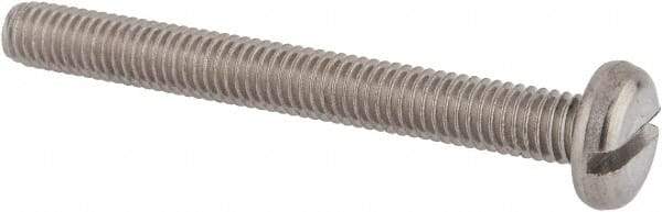 Value Collection - M6x1.00 Metric Coarse, 55mm Length Under Head Slotted Drive Machine Screw - Pan Head, Grade 18-8 & A2 Stainless Steel, Uncoated, Without Washer - Eagle Tool & Supply
