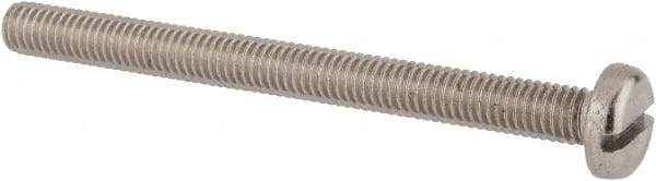 Value Collection - M6x1.00 Metric Coarse, 70mm Length Under Head Slotted Drive Machine Screw - Pan Head, Grade 18-8 & A2 Stainless Steel, Uncoated, Without Washer - Eagle Tool & Supply