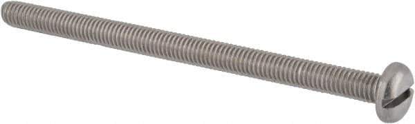 Value Collection - M6x1.00 Metric Coarse, 90mm Length Under Head Slotted Drive Machine Screw - Pan Head, Grade 18-8 & A2 Stainless Steel, Uncoated, Without Washer - Eagle Tool & Supply