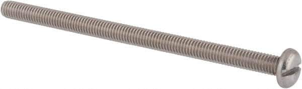 Value Collection - M6x1.00 Metric Coarse, 100mm Length Under Head Slotted Drive Machine Screw - Pan Head, Grade 18-8 & A2 Stainless Steel, Uncoated, Without Washer - Eagle Tool & Supply