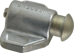 Jergens - 2" Base Width, 1/4" Stroke Len, 13/16" Stop Head OD, 1-1/2" Btw Mt Hole Ctrs, 1-7/32" Btw Mt Hole & Edge, Round Spring Locating Stop - Exact Industrial Supply