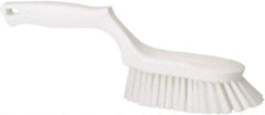 Vikan - 1-1/2" Bristle Length, Polyester Scrub Brush - 5-5/8" Long x 5" Wide Head, 13-1/2" OAL, White, Polypropylene Block - Eagle Tool & Supply