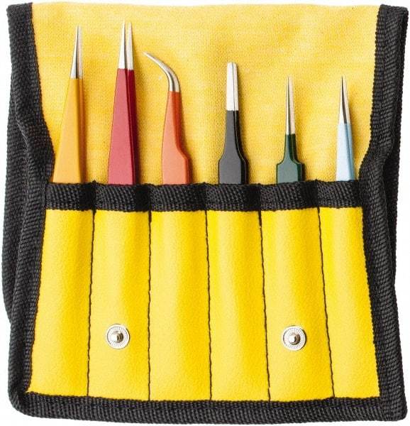 Aven - Stainless Steel Tweezer Set - 6 Piece - Eagle Tool & Supply