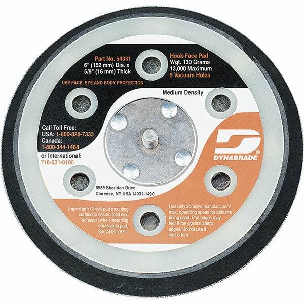 Dynabrade - 6" Diam Disc Backing Vacuum Replacement Pad - Medium Density, 12,000 RPM - Eagle Tool & Supply