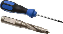 Guhring - 0.512 to 17/32" Diam, 42.9mm Max Depth, 5/8" Shank Diam, 63mm Flute, Replaceable Tip Drill - HT 800 WP Insert, Series 4107 - Eagle Tool & Supply