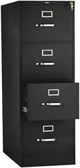 Hon - 15" Wide x 52" High x 26-1/2" Deep, 4 Drawer Vertical File with Lock - Steel, Black - Eagle Tool & Supply