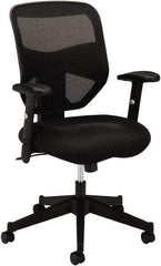 Basyx - 41-1/2" High High Back Chair - 29" Wide x 36" Deep, Padded Mesh Seat, Black - Eagle Tool & Supply