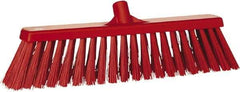 Vikan - 20" Heavy Duty Synthetic Push Broom - 4.3" Bristle Length, Plastic Block, European Threaded Handle Connection - Eagle Tool & Supply