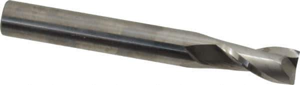 Niagara Cutter - 1/2", 1" LOC, 1/2" Shank Diam, 4" OAL, 2 Flute, Solid Carbide Square End Mill - Single End, Uncoated, Spiral Flute, 30° Helix, Centercutting, Right Hand Cut, Right Hand Flute, Series C230 - Eagle Tool & Supply