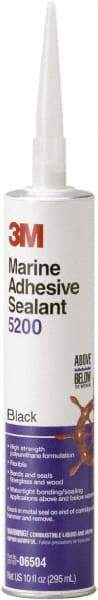 3M - 12.8 oz Cartridge Black Polyurethane Marine Adhesive Sealant - 190°F Max Operating Temp, 48 hr Tack Free Dry Time - Eagle Tool & Supply