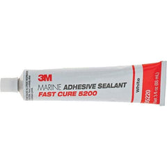 3M - 3 oz Tube White Polyurethane Marine Adhesive Sealant - 190°F Max Operating Temp, 60 min Tack Free Dry Time - Eagle Tool & Supply