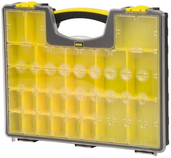 Stanley - 25 Compartment Tool Organizer - 13-1/8" Wide x 16-7/32" Deep x 2-1/8" High, Polypropylene Resin & Acrylonitrile Butadiene Styrene Plastic - Eagle Tool & Supply