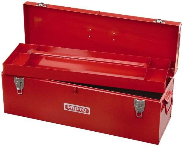 Proto - 1 Compartment 1 Tray Tool Box - 26" Wide x 9-1/2" Deep x 8-1/2" High, Steel, Red - Eagle Tool & Supply