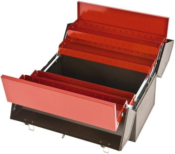 Proto - 1 Compartment 4 Tray Tool Box - 18" Wide x 14" Deep x 10" High, Steel, Black - Eagle Tool & Supply