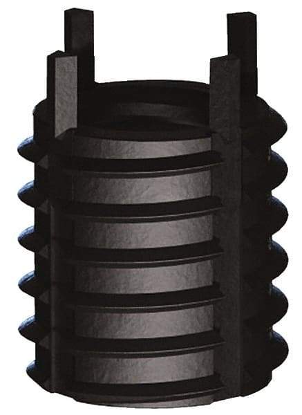 Jergens - 1-1/8 - 7 Internal, 1-1/2 - 12 External, UNC, 1-5/8" Insert Length, Heavy Duty Keylocking Thread Inserts - Carbon Steel, Zinc Phosphate Finish, Grade C1215, 2B Internal Class of Fit, 2A External Class of Fit, Use Tool 215-064713 - Eagle Tool & Supply