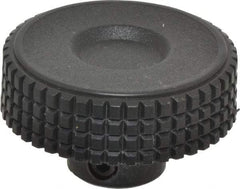 Elesa - 1.57" Head, Knurled Knob - Plain Hole with Set Screw, Plastic - Eagle Tool & Supply