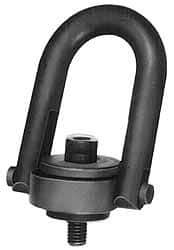 Jergens - 11,000 Lb Load Capacity Safety Engineered Center Pull Hoist Ring - M36 x 4.0 Thread, 68mm Thread Length, Alloy Steel, Black Oxide Finish - Eagle Tool & Supply