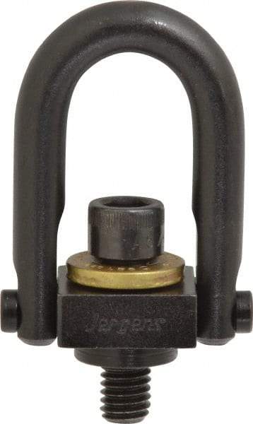 Jergens - 1,000 Lb Load Capacity Safety Engineered Center Pull Hoist Ring - 12 Ft/Lb Torque, 3/8 - 16 Thread, 4140 Alloy Steel, Black Oxide Finish - Eagle Tool & Supply