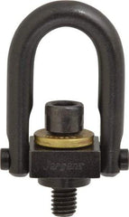 Jergens - 1,000 Lb Load Capacity Safety Engineered Center Pull Hoist Ring - 12 Ft/Lb Torque, 3/8 - 16 Thread, 4140 Alloy Steel, Black Oxide Finish - Eagle Tool & Supply