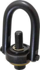 Jergens - 2,500 Lb Load Capacity Safety Engineered Center Pull Hoist Ring - 28 Ft/Lb Torque, 1/2 - 13 Thread, 4140 Alloy Steel, Black Oxide Finish - Eagle Tool & Supply