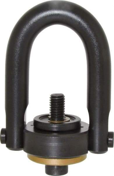 Jergens - 2,500 Lb Load Capacity Safety Engineered Center Pull Hoist Ring - 28 Ft/Lb Torque, 1/2 - 13 Thread, 4140 Alloy Steel, Black Oxide Finish - Eagle Tool & Supply