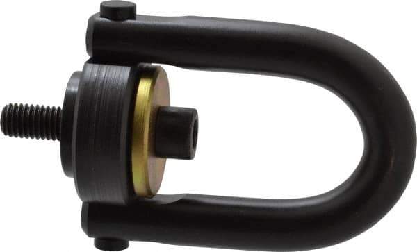 Jergens - 2,500 Lb Load Capacity Safety Engineered Center Pull Hoist Ring - 28 Ft/Lb Torque, 1/2 - 13 Thread, 4140 Alloy Steel, Black Oxide Finish - Eagle Tool & Supply