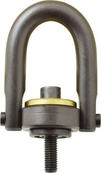 Jergens - 2,500 Lb Load Capacity Safety Engineered Center Pull Hoist Ring - 28 Ft/Lb Torque, 1/2 - 13 Thread, 4140 Alloy Steel, Black Oxide Finish - Eagle Tool & Supply
