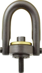 Jergens - 2,500 Lb Load Capacity Safety Engineered Center Pull Hoist Ring - 28 Ft/Lb Torque, 1/2 - 13 Thread, 4140 Alloy Steel, Black Oxide Finish - Eagle Tool & Supply