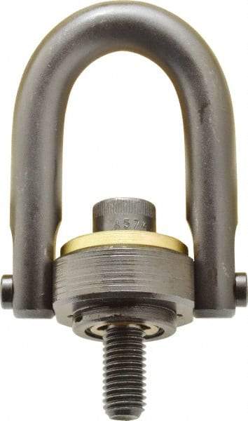 Jergens - 4,000 Lb Load Capacity Safety Engineered Center Pull Hoist Ring - 60 Ft/Lb Torque, 5/8 - 11 Thread, 4140 Alloy Steel, Black Oxide Finish - Eagle Tool & Supply