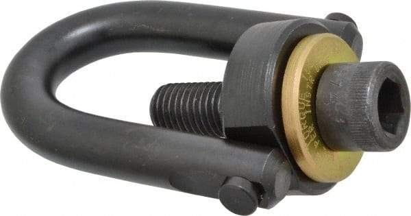 Jergens - 5,000 Lb Load Capacity Safety Engineered Center Pull Hoist Ring - 100 Ft/Lb Torque, 3/4 - 10 Thread, 4140 Alloy Steel, Black Oxide Finish - Eagle Tool & Supply