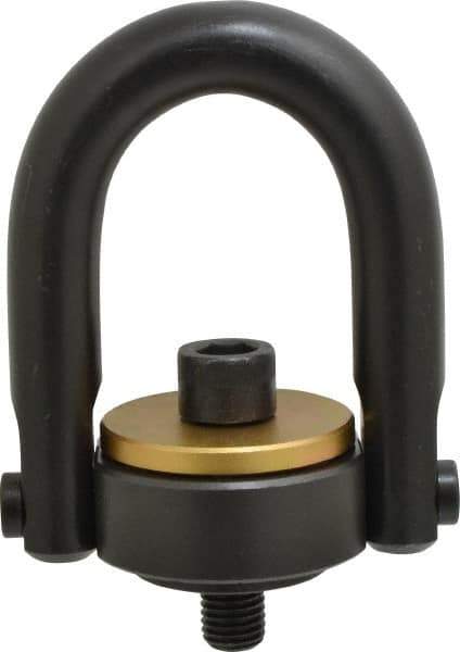 Jergens - 7,000 Lb Load Capacity Safety Engineered Center Pull Hoist Ring - 100 Ft/Lb Torque, 3/4 - 10 Thread, 4140 Alloy Steel, Black Oxide Finish - Eagle Tool & Supply