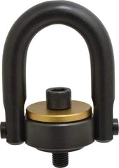 Jergens - 7,000 Lb Load Capacity Safety Engineered Center Pull Hoist Ring - 100 Ft/Lb Torque, 3/4 - 10 Thread, 4140 Alloy Steel, Black Oxide Finish - Eagle Tool & Supply