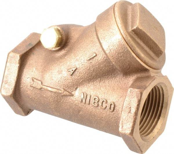 NIBCO - 1" Bronze Check Valve - Y-Pattern, FNPT x FNPT, 200 WOG - Eagle Tool & Supply