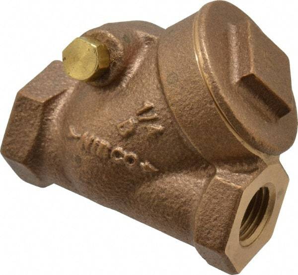 NIBCO - 1/4" Bronze Check Valve - Y-Pattern, FNPT x FNPT, 200 WOG - Eagle Tool & Supply