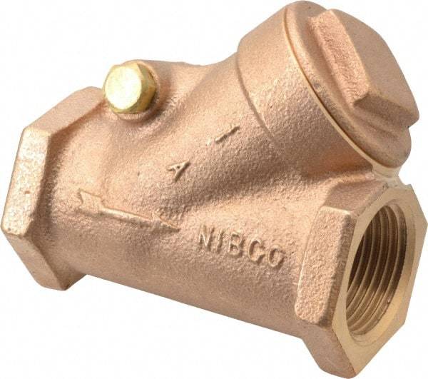 NIBCO - 1" Bronze Check Valve - Y-Pattern, FNPT x FNPT, 200 WOG - Eagle Tool & Supply