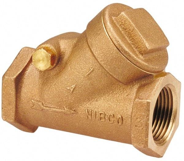 NIBCO - 1-1/2" Bronze Check Valve - Y-Pattern, FNPT x FNPT, 200 WOG - Eagle Tool & Supply