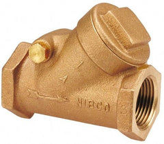 NIBCO - 1-1/4" Bronze Check Valve - Y-Pattern, FNPT x FNPT, 200 WOG - Eagle Tool & Supply