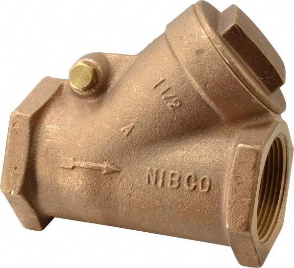 NIBCO - 1-1/2" Bronze Check Valve - Y-Pattern, FNPT x FNPT, 200 WOG - Eagle Tool & Supply