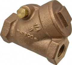 NIBCO - 1/4" Bronze Check Valve - Y-Pattern, FNPT x FNPT, 300 WOG - Eagle Tool & Supply