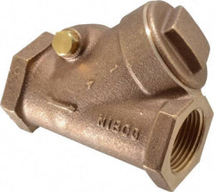 NIBCO - 1" Bronze Check Valve - Y-Pattern, FNPT x FNPT, 300 WOG - Eagle Tool & Supply