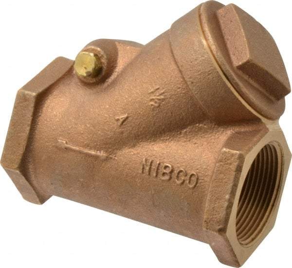 NIBCO - 1-1/2" Bronze Check Valve - Y-Pattern, FNPT x FNPT, 300 WOG - Eagle Tool & Supply