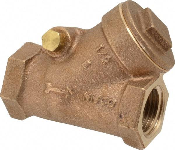 NIBCO - 1/2" Bronze Check Valve - Y-Pattern, FNPT x FNPT, 300 WOG - Eagle Tool & Supply