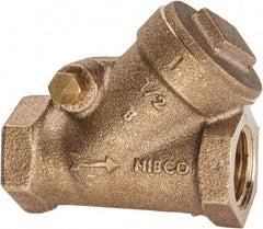 NIBCO - 1/2" Bronze Check Valve - Y-Pattern, FNPT x FNPT, 300 WOG - Eagle Tool & Supply