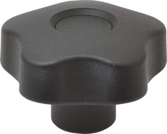 Elesa - 1.97" Head Diam, 5 Point Lobed Knob - 5/16-18 Hole, Thermoplastic, Black - Eagle Tool & Supply